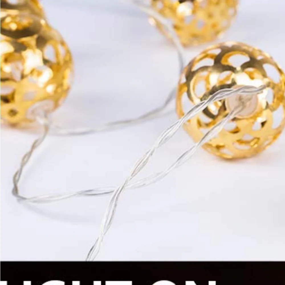 Decorative Gold LED battery operated string of lights- 2 strands